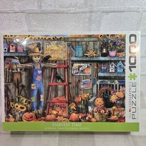 Eurographics "HARVEST TIME" Fall Scarecrow Pumpkins 1000 Pc Puzzle